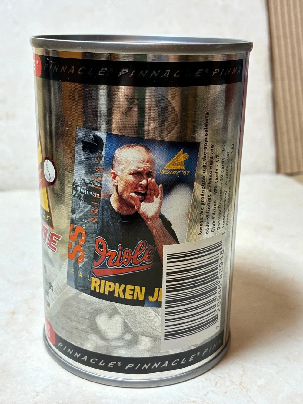 Pinnacle Inside 1997 Cal Ripken Jr. Baseball Card Can - Silver